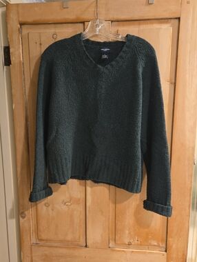 The Limited Dark Green V-Neck Sweater